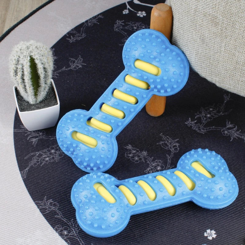 Pet Dog Chew Toy Teeth Cleaning Molar Stick Rubber Bone Toy Puppy Interactive Stick.