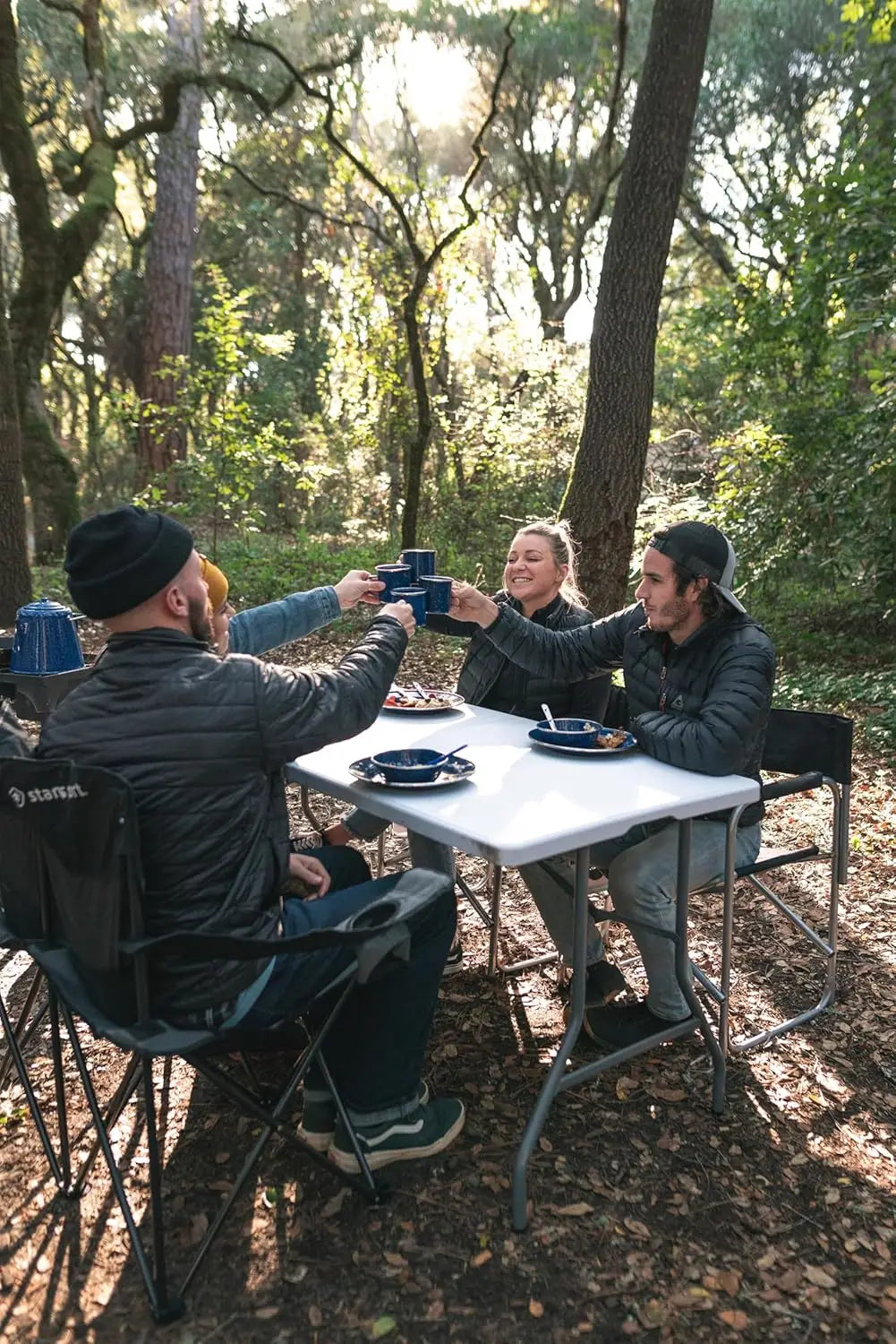 24-Piece Enamel Tableware Set for Camping & Backpacking.