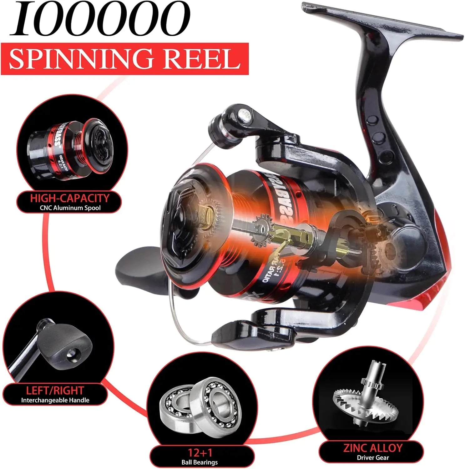 Telescopic Fishing Rod and Reel Combo - Portable Spinning Set with Fiberglass Pole