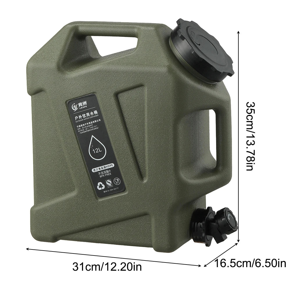 10/11/12L Drinking Water Container with Spigot Leakproof Camping Water.