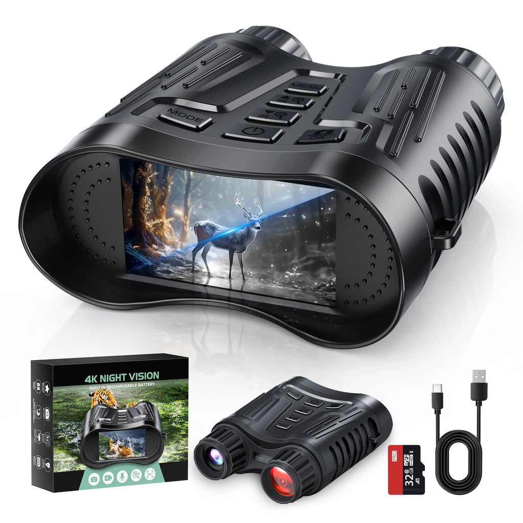 Rechargeable Night Vision Telescope 4K UHD - 1000ft Viewing Range Digital NV