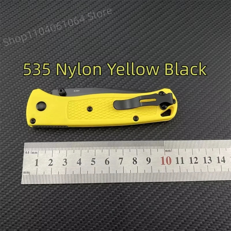 BM 535 Bugout Multi EDC Folding Knife Grivory Handle Drop Point Ultra.