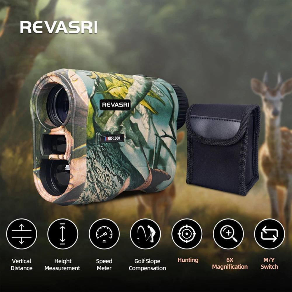 REVASRI 6x 1000M Laser Rangefinder for Hunting with Golf Ballistic Compensation