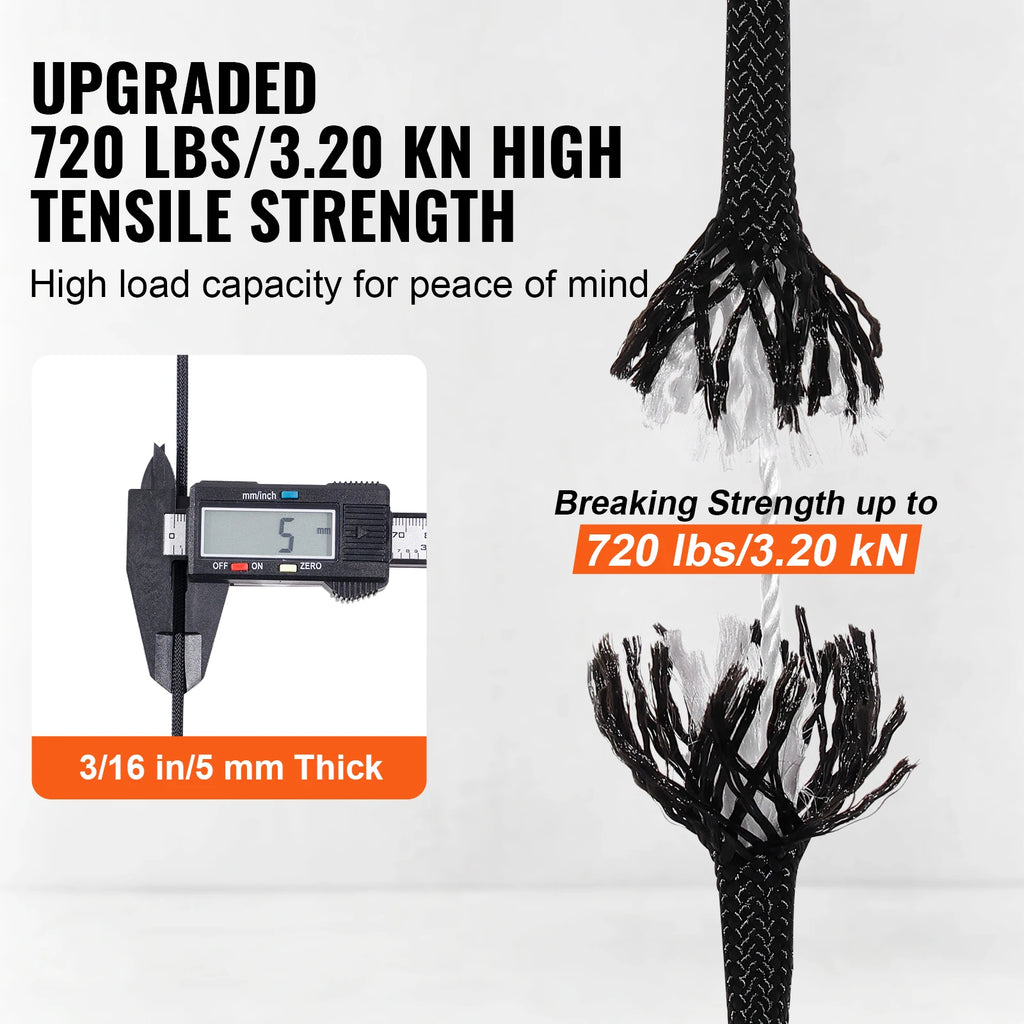 SucceBuy 3/16 in 250/1000ft Nylon Cord 32-Strand Design Multi-Purpose Rope for Outdoor Adventures.