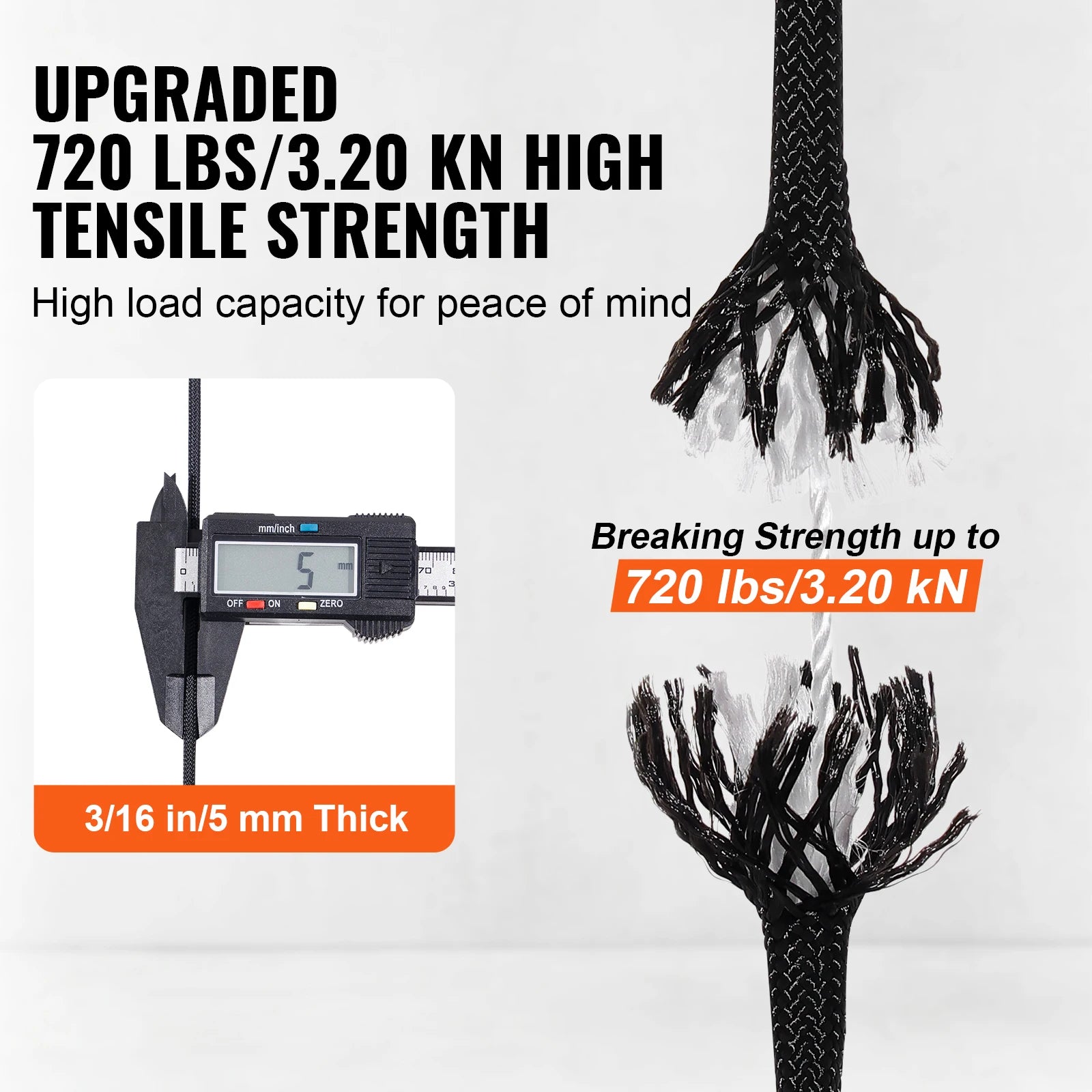 SucceBuy 3/16 in 250/1000ft Nylon Cord 32-Strand Design Multi-Purpose Rope for Outdoor Adventures.