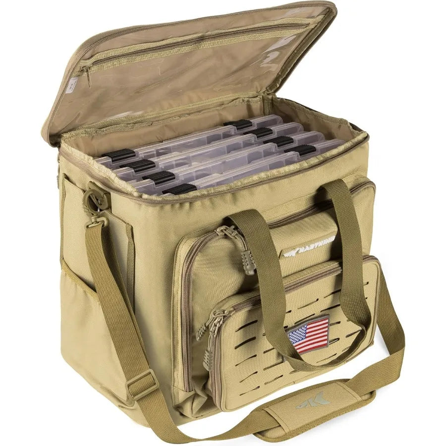 KastKing Karryall Fishing Tackle Bags with 4 3700 Tackle Trays for Saltwater and Freshwater.