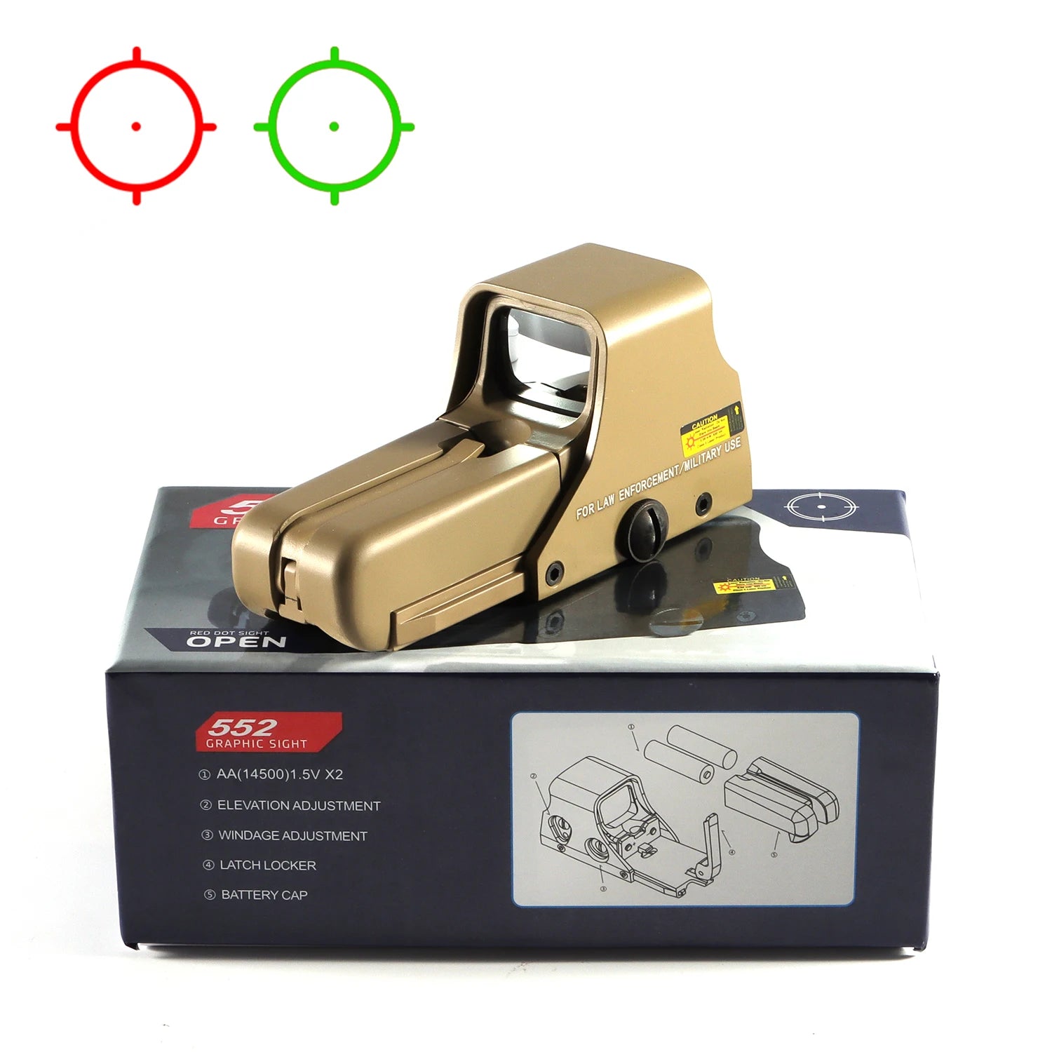 551 552 553 558 Red Green Dot Holographic Sight Scope Hunting.