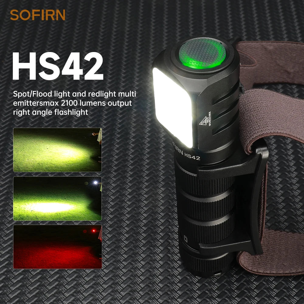 SOFIRN HS42 Headlamp 2100lm 18650 EDC USB C Rechargeable with Power Bank Flashlight Magnetic for Camping
