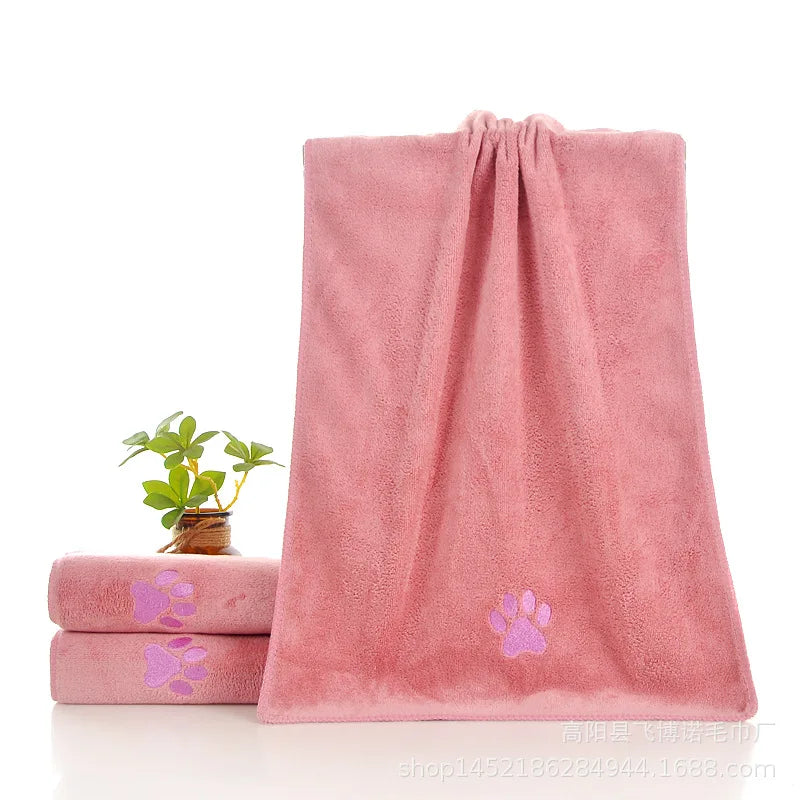 1Pc Pet Towel Soft, Thickened and Quick-drying Small Large Dog Cat Bath Towel Absorbs Water.