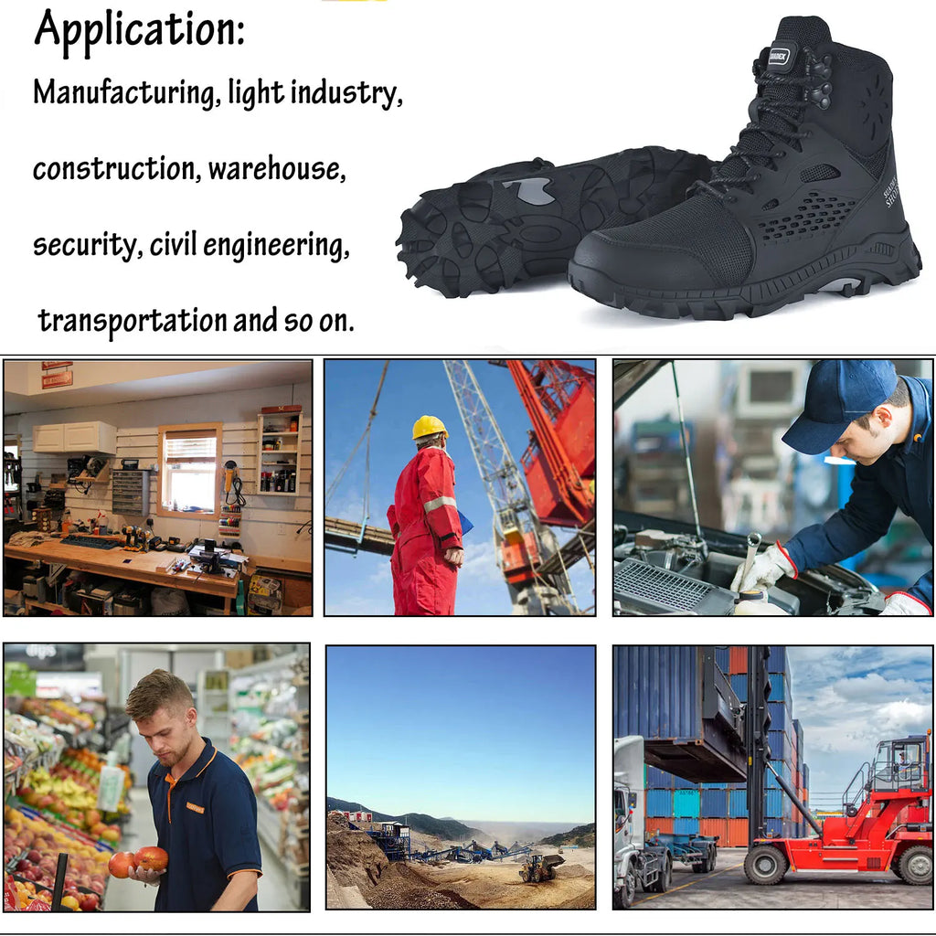 SUADEX S1 Safety Boots Men Work Shoes Anti-Smashing Steel Toe Work Safety Shoes Male.
