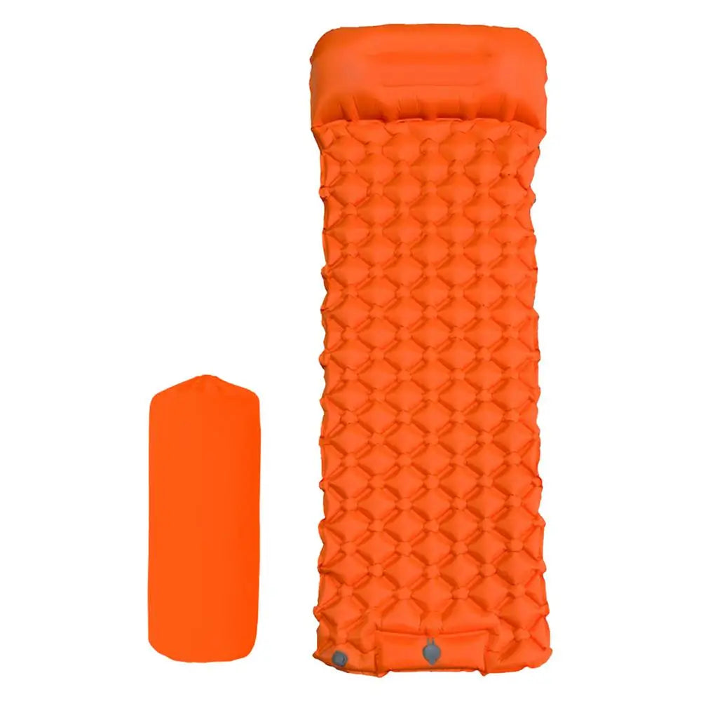 Inflatable Camping Mattress With Pillow Outdoor Sleeping Pad Ultralights.
