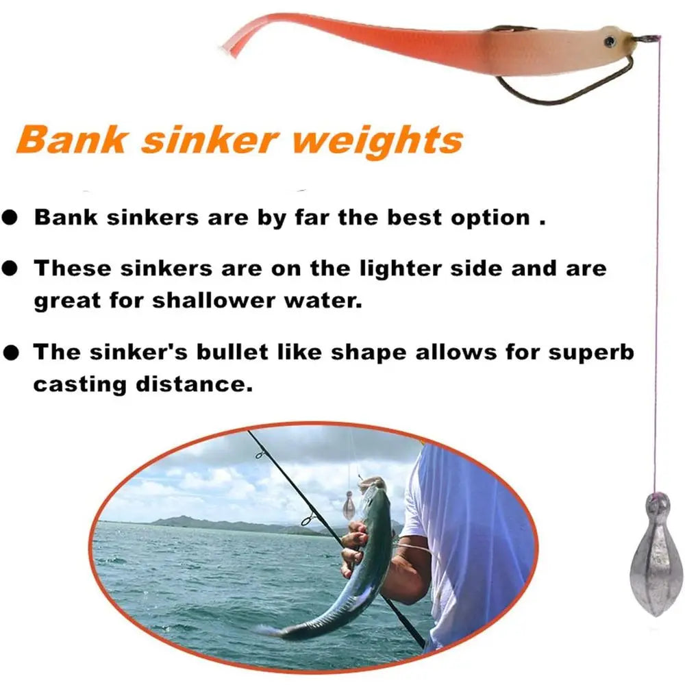 30pc Fishing Sinkers Kit: Saltwater & Freshwater Tackle with 3oz, 2oz, 1oz, 3/4oz, 1/2oz Weights