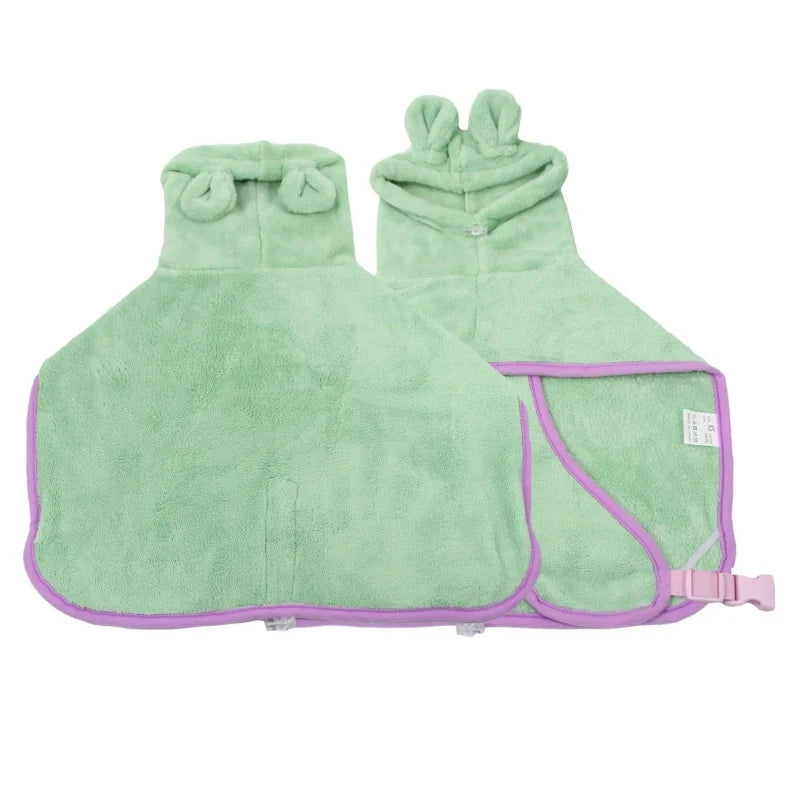 Dog Bathrobe Super Absorbent Pet Towel Bathrobe Bath Towels Quick-Drying Microfiber.