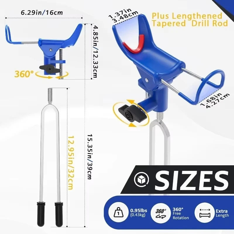 360° Adjustable Bank Fishing Rod Holder – Foldable Ground Spike Stand, Rust-Proof