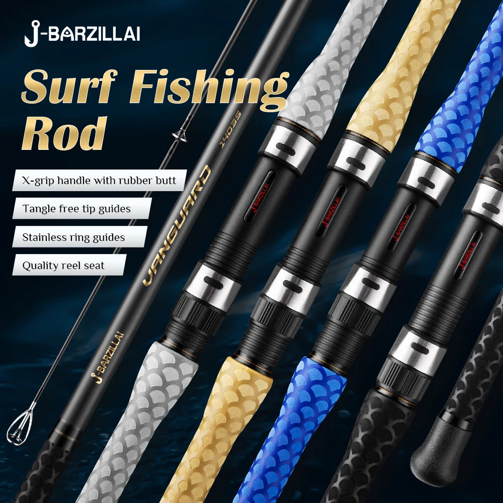 Carbon Surf Spinning Fishing Rod, Ultra-Light High-Sensitivity Graphite Pole Saltwater/Onshore Surf Fishing