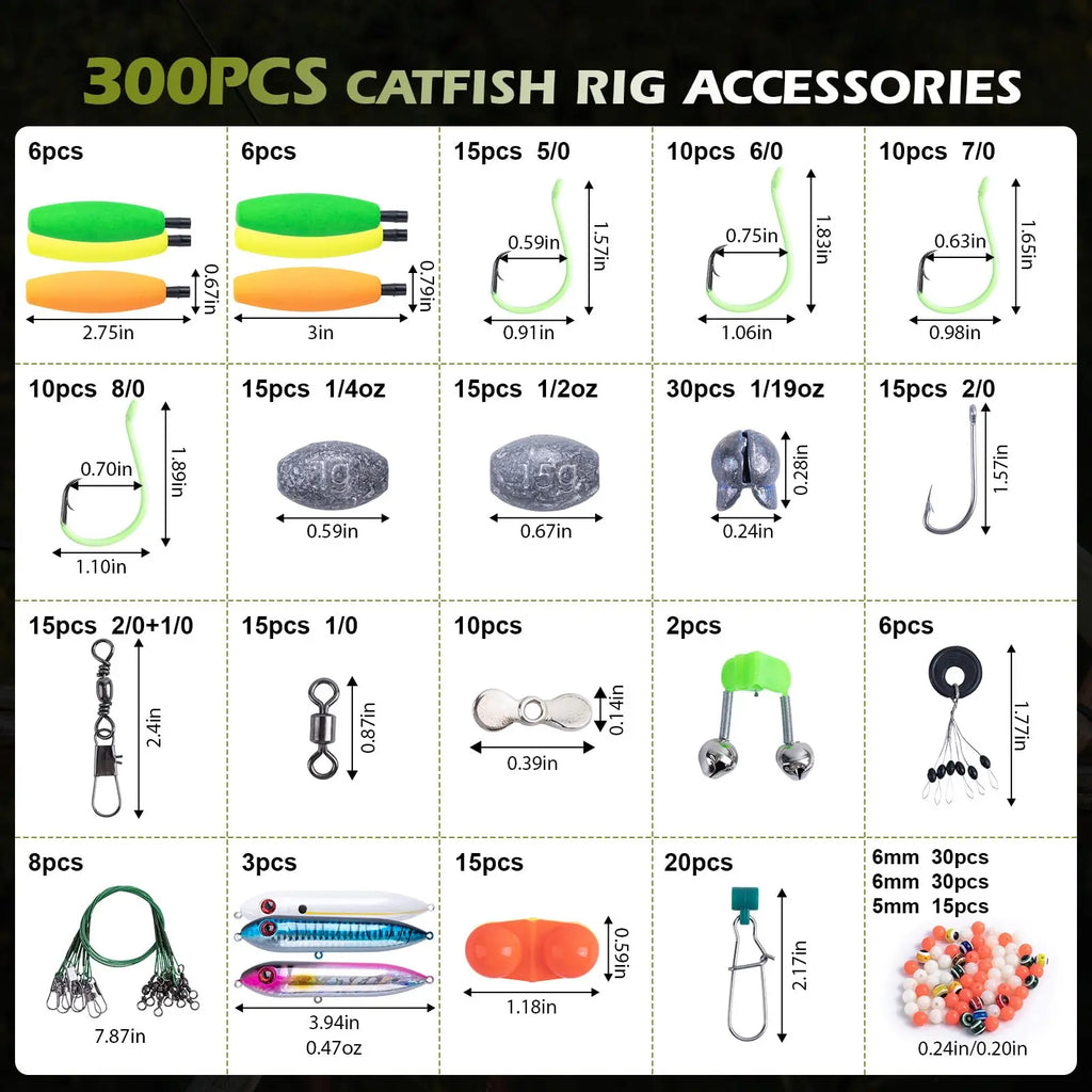 Goture Catfish Rig DIY Making Kit Bank Fishing Catfishing Tackle Catfish.