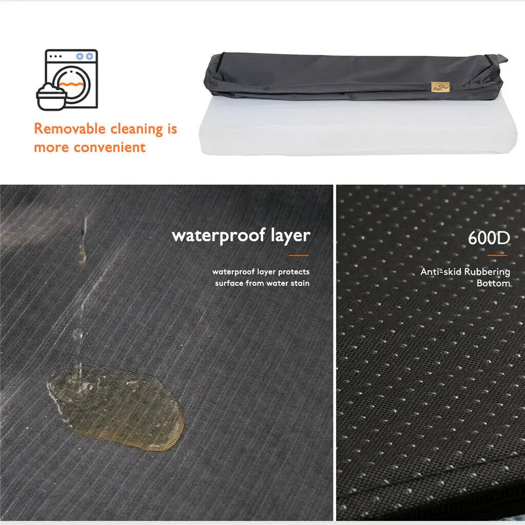 Orthopedic Dog Bed Mat – Washable Removable Cover | Anti-Slip Oxford Cloth | Sponge Foam