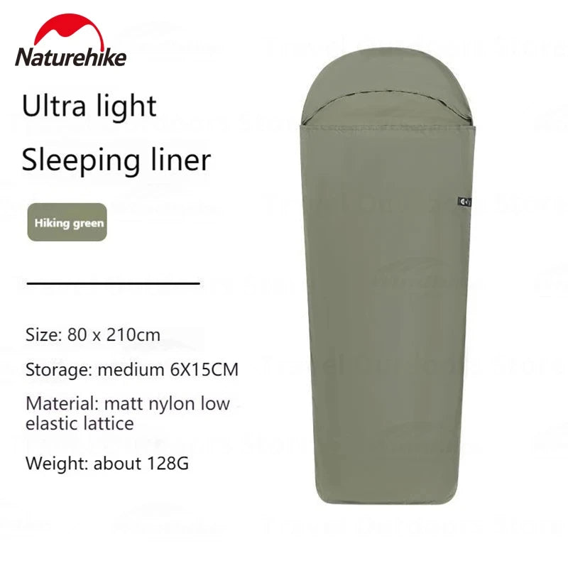 Naturehike Sleeping Bag Liner 128g Ultralight Single Stretch Envelope Soft Style.