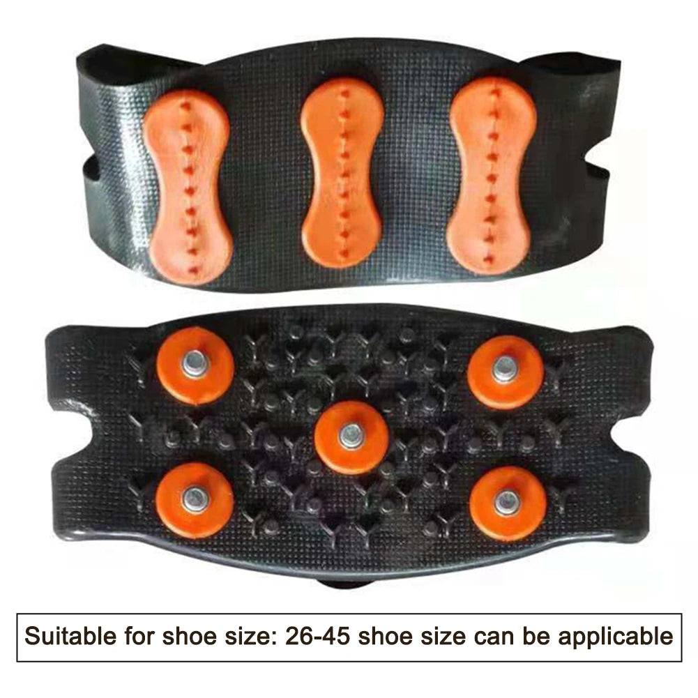 1-10Pair 5-Stud Anti Slip Crampons Snow Claw Shoe.