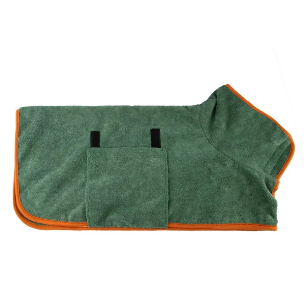 Dog Bathrobe Bath Towel Robe Absorbent Soft Towel for Large Medium Small Dog.