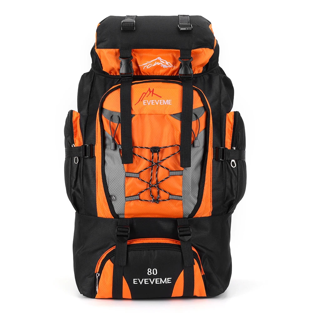 80L Mountaineering Backpack Large Capacity Travel Backpack Adjustable Strap.