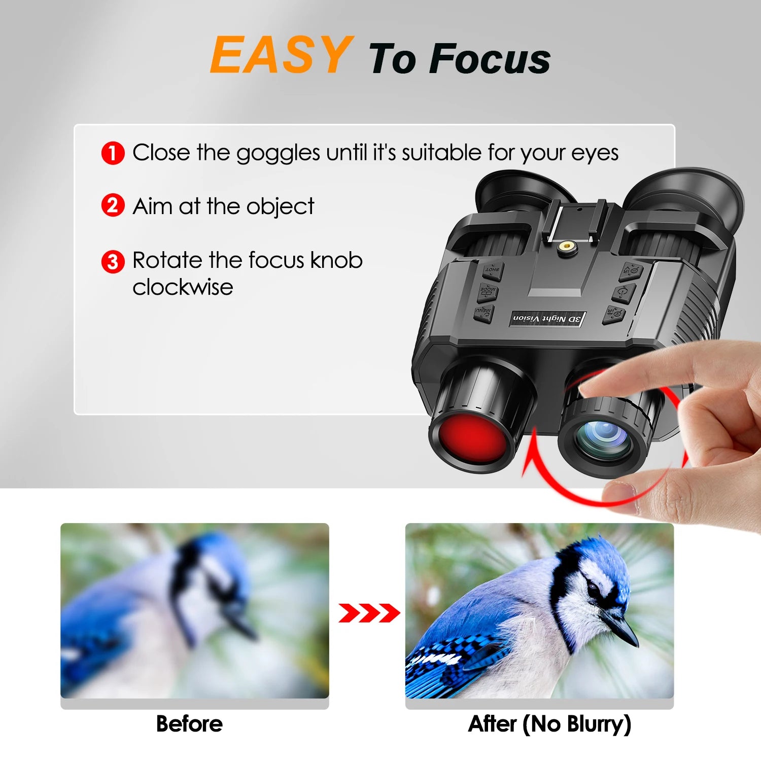 Long Range Helmet Mounted Tactical Digital Infrared Night Vision Binoculars NV8000