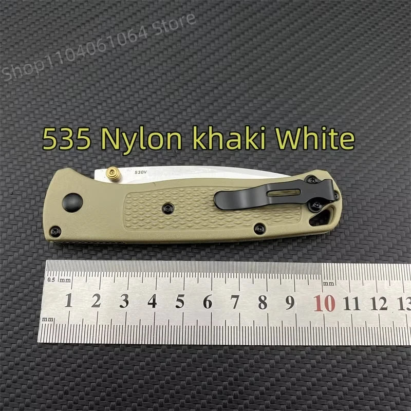 BM 535 Bugout Multi EDC Folding Knife Grivory Handle Drop Point Ultra.