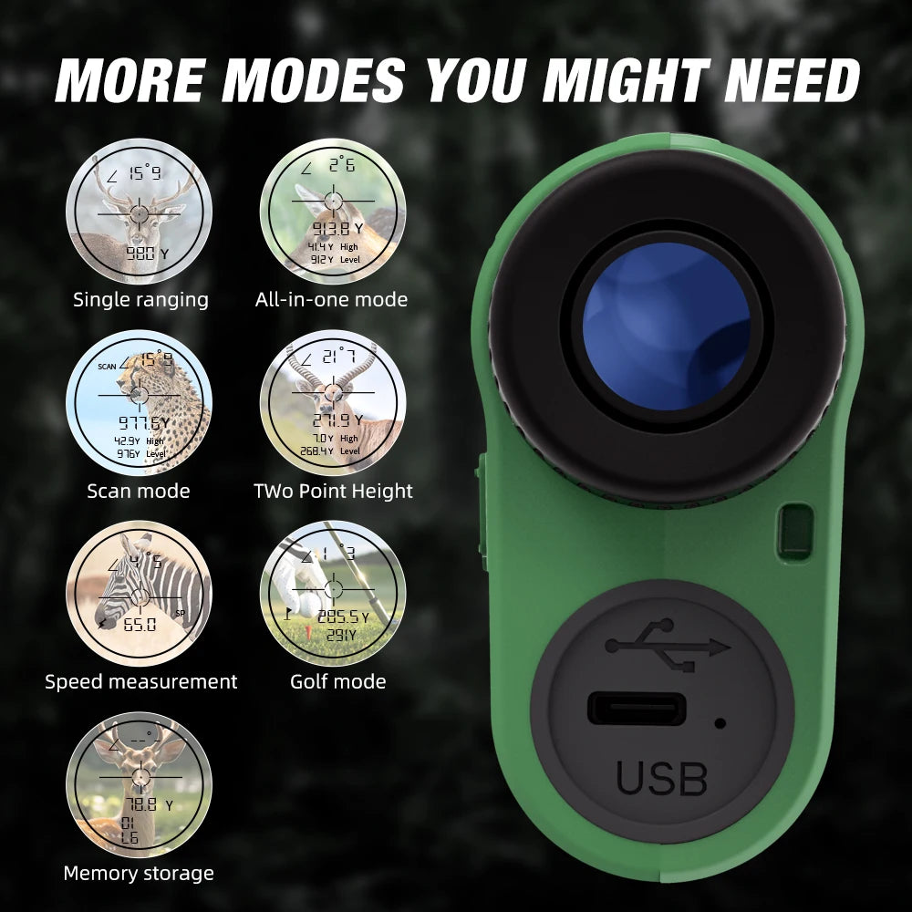 REVASRI 1000M Multi-Function Hunting Rangefinder with Speed & Scan Modes