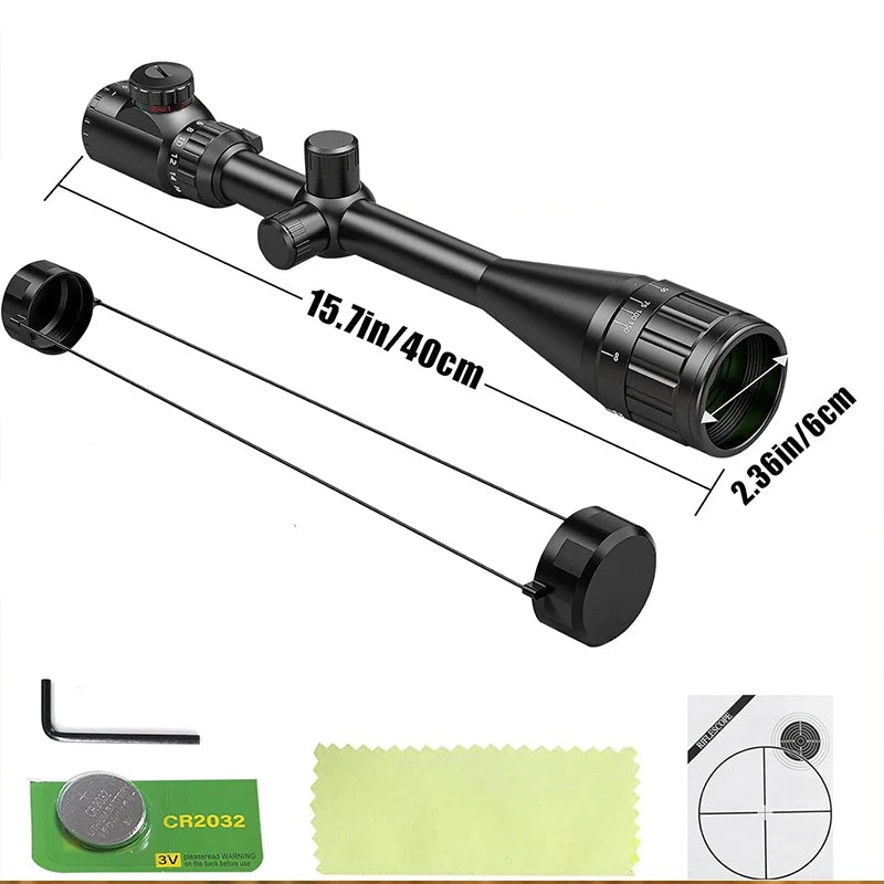 6-24x50 AO Rifle Scope Hunting Long-Range Scope Illuminated Red/Green.