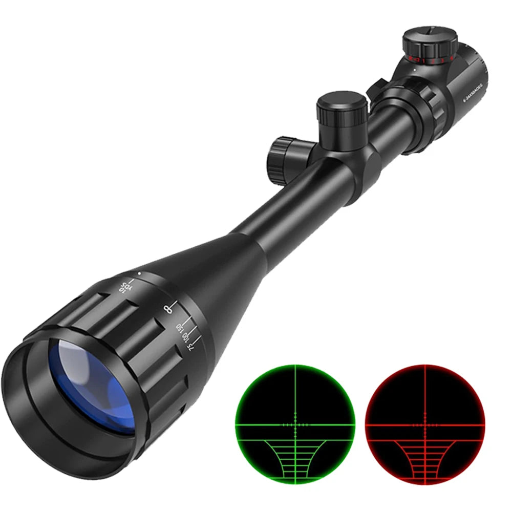 6-24x50 AO Rifle Scope Hunting Long-Range Scope Illuminated Red/Green.