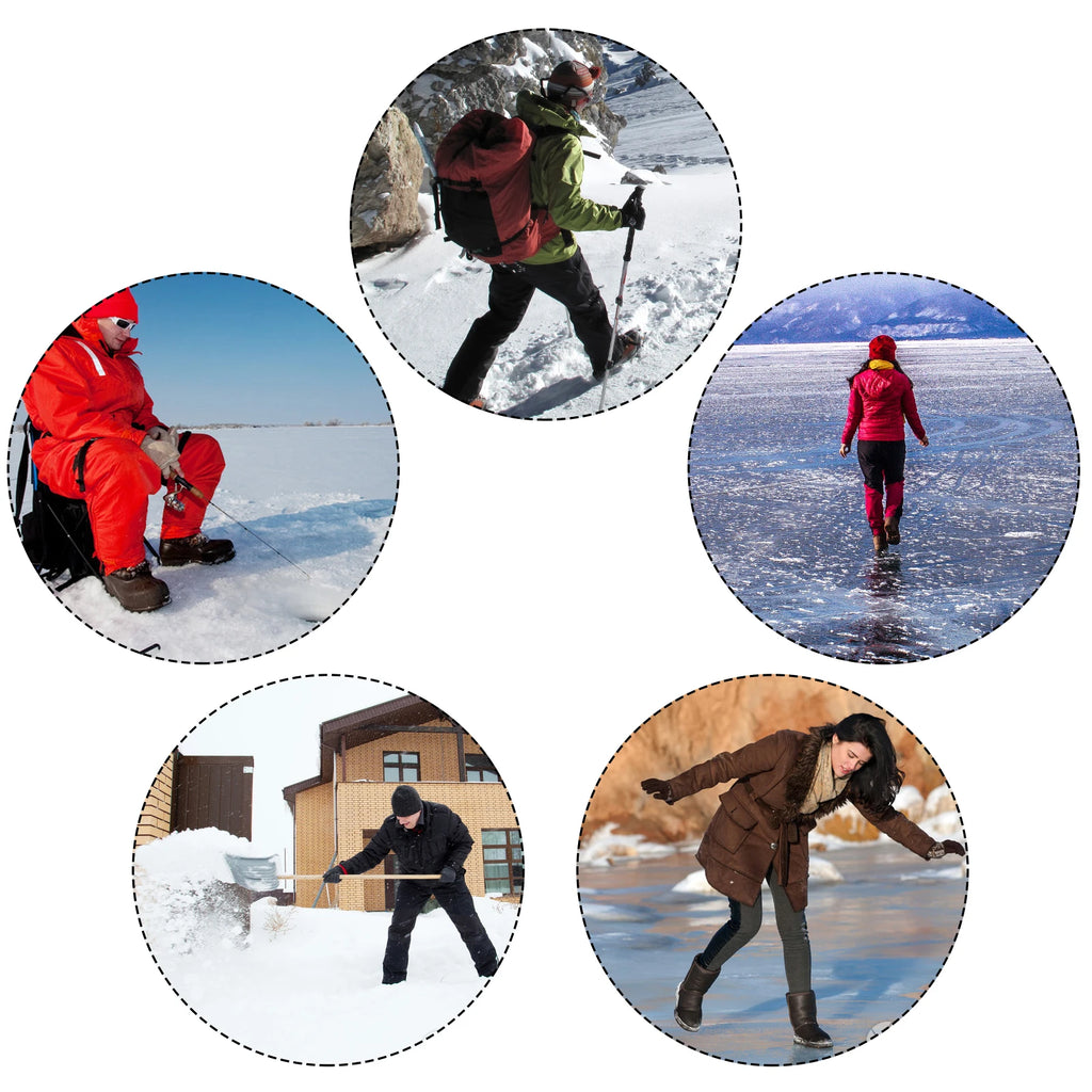 1/2Pair 19 Teeth Snow Spikes Crampons Anti Slip Ice Gripper.