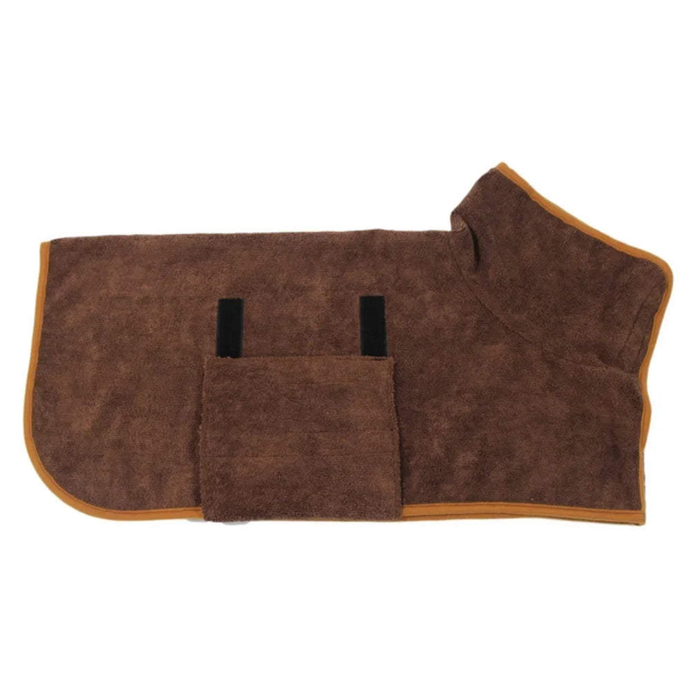 Dog Bathrobe Bath Towel Robe Absorbent Soft Towel for Large Medium Small Dog.