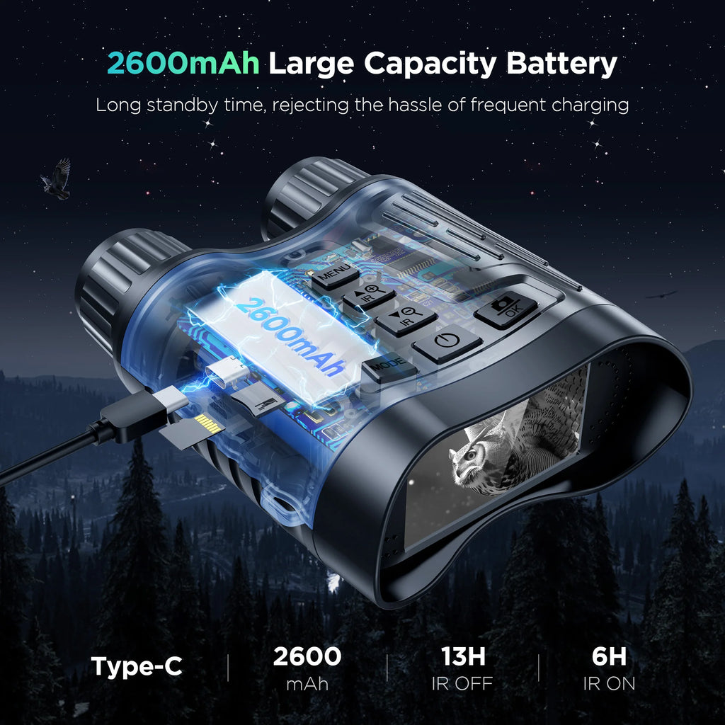Rechargeable Night Vision Telescope 4K UHD - 1000ft Viewing Range Digital NV