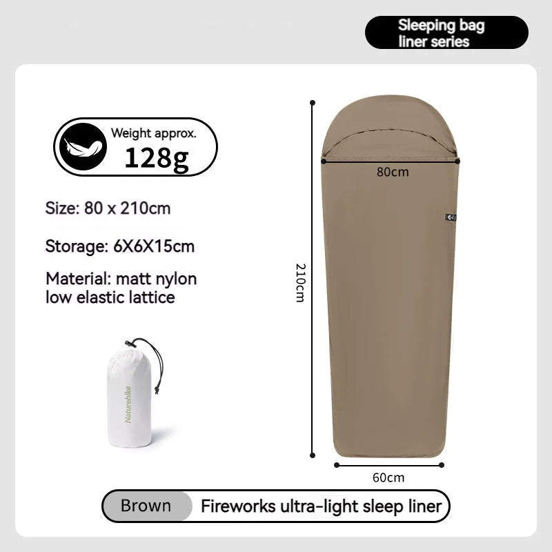 Naturehike Sleeping Bag Liner 128g Ultralight Single Stretch Envelope Soft Style.