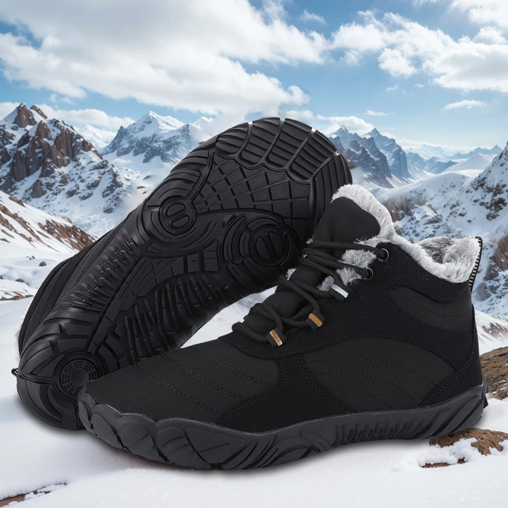 Winter Plush Boots Wide Toe Box Barefoot Shoes Non Slip Outdoor.