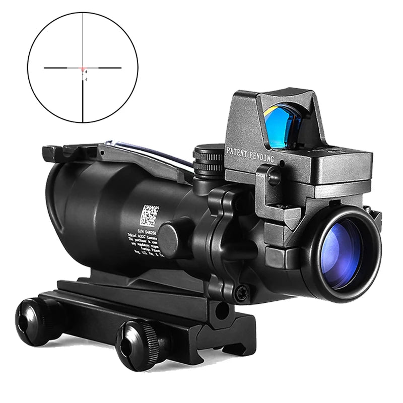 Adjustable 4x32 Red Dot 1x 4x Scope  Red Dot Tactical Scope 20mm Rail Scope for Hunting