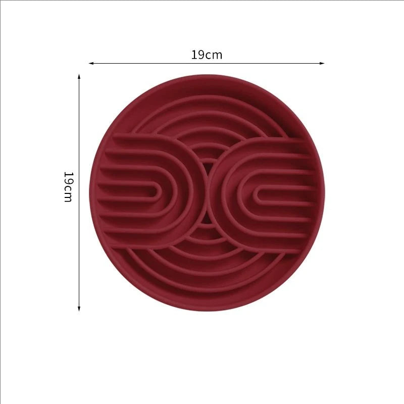 Silicone Dog Bowl Slow Feeder with Suction Cup & Licking Pad