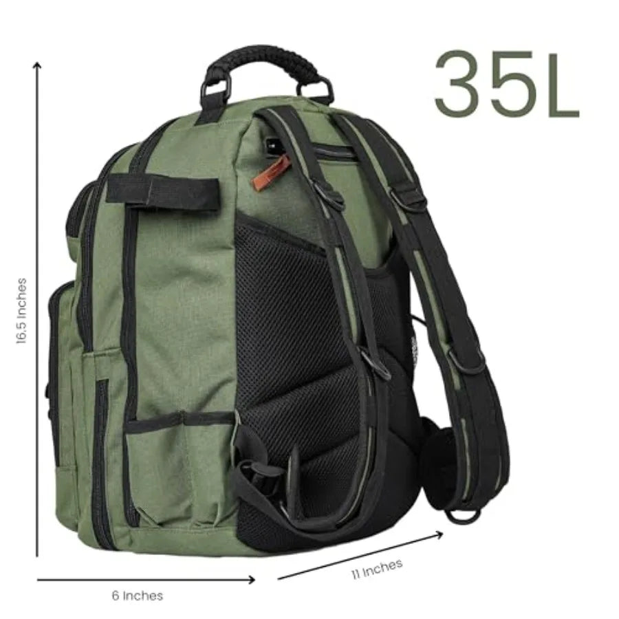 Fishing Tackle Backpack with Rod Holder for Outdoor Adventures: 2 Tackle Boxes.