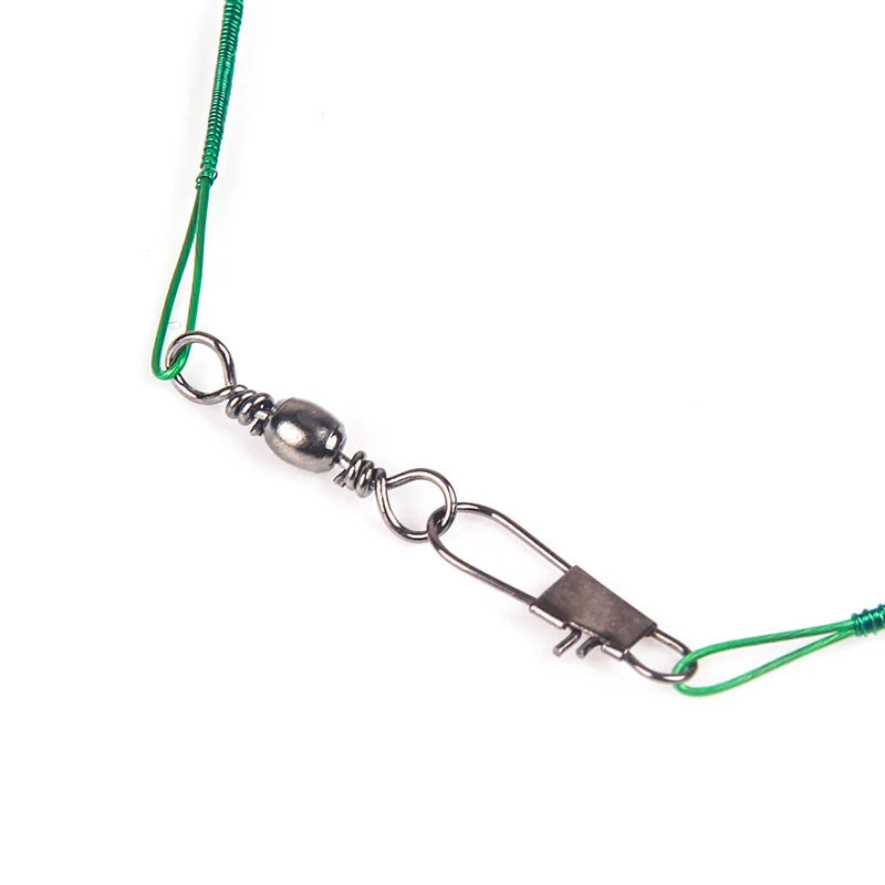 Anti Bite Steel Fishing Line Steel Wire Leader With Swivel Fishing Accessory.