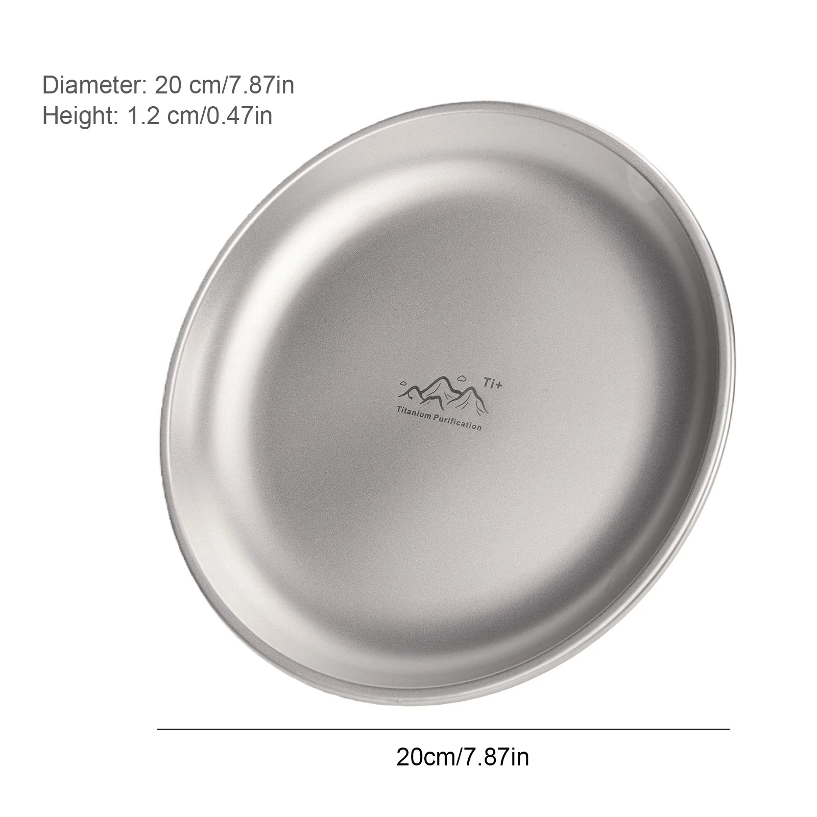 Titanium Purification Plate Backcountry Dinnerware Anti-Fall Outdoor Fruit Salad Plate.
