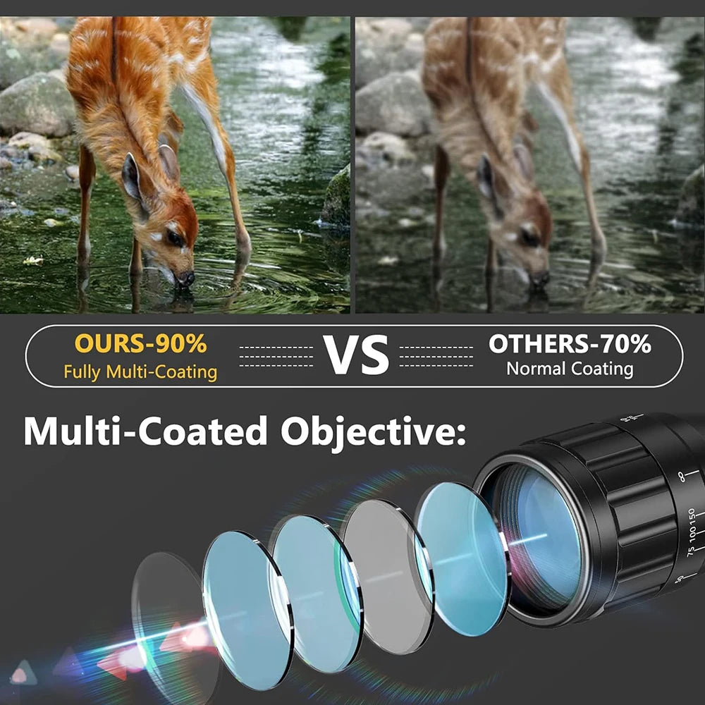 4-16X40 AOEG Rifle Scopes Red and Green Illuminated Hunting Scopes.