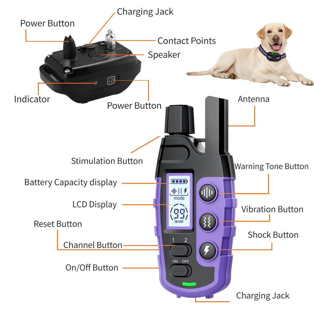 3300Ft Electric Dog Training Collar Remote Control Waterproof Pet Behavior.