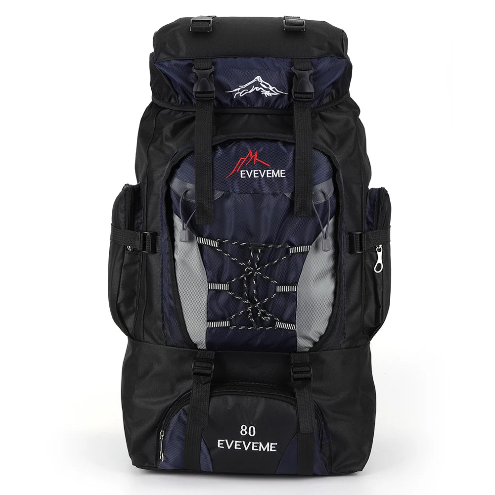 80L Mountaineering Backpack Large Capacity Travel Backpack Adjustable Strap.