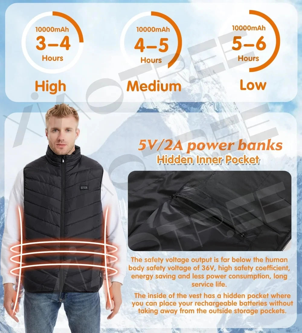 Electric Heated Vest - USB Powered Winter Jacket for Men and Women