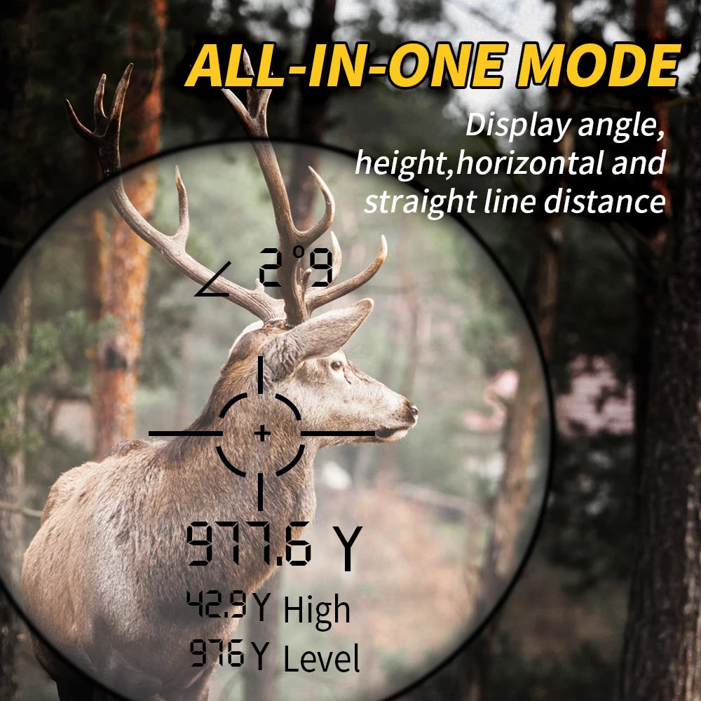 REVASRI 6x 1000M Laser Rangefinder for Hunting with Golf Ballistic Compensation