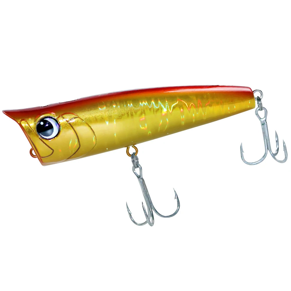 Popper Fishing Lure with Hook Floating Fishing Lure 3D Eyes Artificial.
