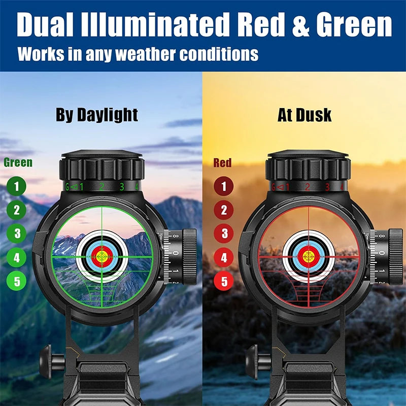 6-24x50 AO Rifle Scope Hunting Long-Range Scope Illuminated Red/Green.