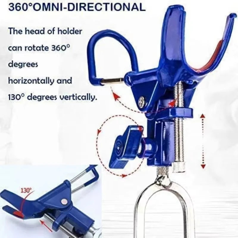 360° Adjustable Bank Fishing Rod Holder – Foldable Ground Spike Stand, Rust-Proof