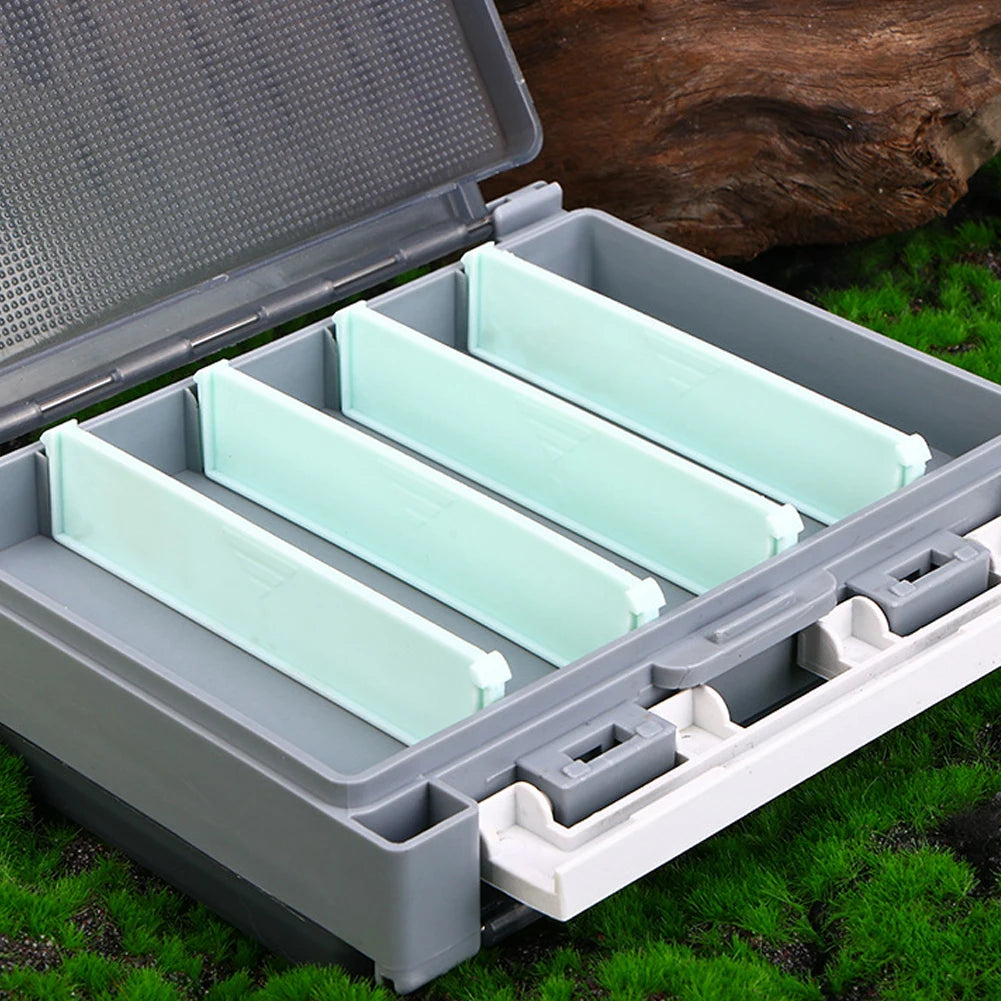 Double Sided Fishing Lure Jig Head Box Organizer with Adjustable Dividers.