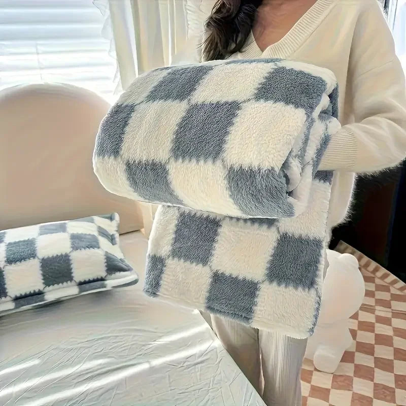 1Pc Fleece Blanket Nap Blanket Air Conditioning Blanket Office Outdoor Camping.